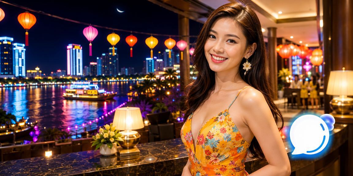 Không khí cá cược sôi động với đèn neon tại vùng Mekong